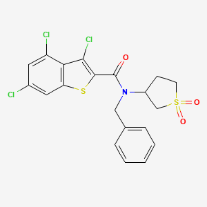 N-benzyl-3,4,6-trichloro-N-(1,1-dioxidotetrahydrothiophen-3-yl)-1-benzothiophene-2-carboxamide