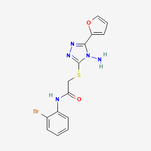 molecular formula C14H12BrN5O2S B12138798 2-(4-amino-5-(2-furyl)(1,2,4-triazol-3-ylthio))-N-(2-bromophenyl)acetamide 