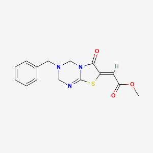 methyl (2Z)-(3-benzyl-6-oxo-3,4-dihydro-2H-[1,3]thiazolo[3,2-a][1,3,5]triazin-7(6H)-ylidene)ethanoate