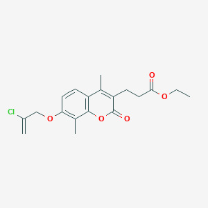 ethyl 3-{7-[(2-chloroprop-2-en-1-yl)oxy]-4,8-dimethyl-2-oxo-2H-chromen-3-yl}propanoate