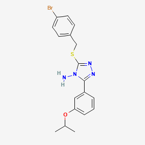 molecular formula C18H19BrN4OS B12138831 3-[(4-bromobenzyl)sulfanyl]-5-[3-(propan-2-yloxy)phenyl]-4H-1,2,4-triazol-4-amine 