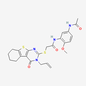 N-[5-(acetylamino)-2-methoxyphenyl]-2-(4-oxo-3-prop-2-enyl(3,5,6,7,8-pentahydr obenzo[b]thiopheno[2,3-d]pyrimidin-2-ylthio))acetamide