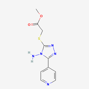 molecular formula C10H11N5O2S B12138901 Methyl 2-(4-amino-5-(4-pyridyl)-1,2,4-triazol-3-ylthio)acetate 