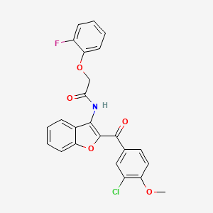 molecular formula C24H17ClFNO5 B12138930 N-{2-[(3-chloro-4-methoxyphenyl)carbonyl]-1-benzofuran-3-yl}-2-(2-fluorophenoxy)acetamide 