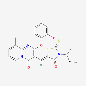 3-{(Z)-[3-(butan-2-yl)-4-oxo-2-thioxo-1,3-thiazolidin-5-ylidene]methyl}-2-(2-fluorophenoxy)-9-methyl-4H-pyrido[1,2-a]pyrimidin-4-one