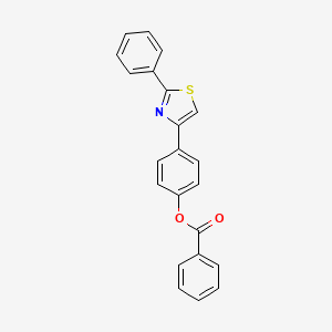 molecular formula C22H15NO2S B12138977 4-(2-Phenyl-1,3-thiazol-4-yl)phenyl benzoate 