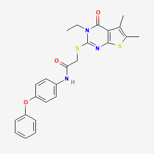 2-[(3-ethyl-5,6-dimethyl-4-oxo-3,4-dihydrothieno[2,3-d]pyrimidin-2-yl)sulfanyl]-N-(4-phenoxyphenyl)acetamide