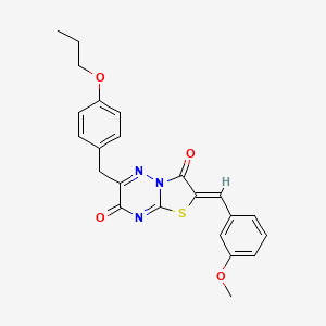 (2Z)-2-(3-methoxybenzylidene)-6-(4-propoxybenzyl)-7H-[1,3]thiazolo[3,2-b][1,2,4]triazine-3,7(2H)-dione