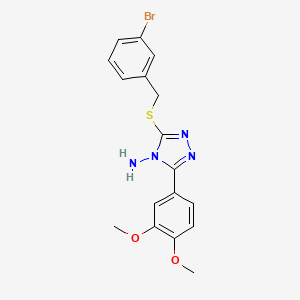 5-(3,4-Dimethoxyphenyl)-3-[(3-bromophenyl)methylthio]-1,2,4-triazole-4-ylamine