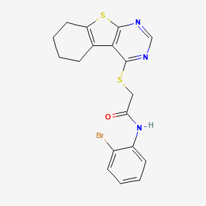 N-(2-bromophenyl)-2-{8-thia-4,6-diazatricyclo[7.4.0.0^{2,7}]trideca-1(9),2,4,6-tetraen-3-ylsulfanyl}acetamide