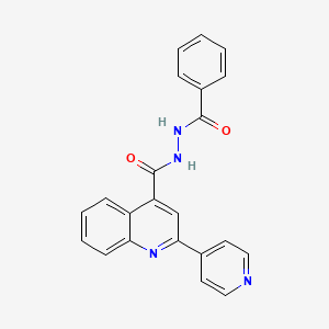 molecular formula C22H16N4O2 B12139149 N'-[2-(pyridin-4-yl)quinoline-4-carbonyl]benzohydrazide 