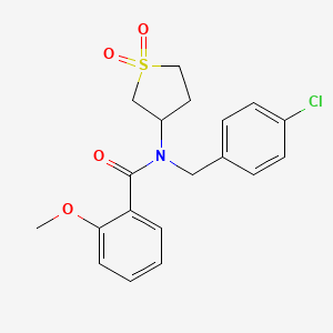 molecular formula C19H20ClNO4S B12139187 N-(4-chlorobenzyl)-N-(1,1-dioxidotetrahydrothiophen-3-yl)-2-methoxybenzamide 