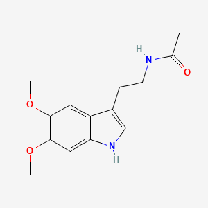 molecular formula C14H18N2O3 B1213923 ACETAMIDE,N-(2-(5,6-DIMETHOXY-1H-INDOL-3-YL)ETHYL)- CAS No. 69845-43-8