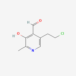 molecular formula C9H10ClNO2 B1213925 5-(2-Chloroethyl)-3-hydroxy-2-methyl-4-pyridinecarboxaldehyde CAS No. 41656-90-0