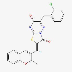 (2Z)-6-(2-chlorobenzyl)-2-[(2-methyl-2H-chromen-3-yl)methylidene]-7H-[1,3]thiazolo[3,2-b][1,2,4]triazine-3,7(2H)-dione