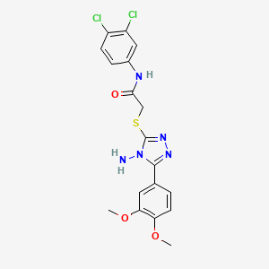 molecular formula C18H17Cl2N5O3S B12139315 2-[4-amino-5-(3,4-dimethoxyphenyl)(1,2,4-triazol-3-ylthio)]-N-(3,4-dichlorophe nyl)acetamide 