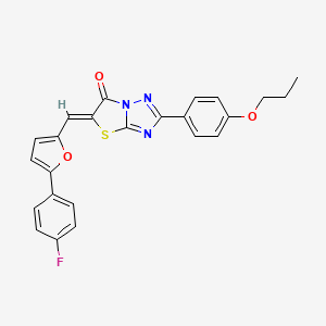 (5Z)-5-{[5-(4-fluorophenyl)furan-2-yl]methylidene}-2-(4-propoxyphenyl)[1,3]thiazolo[3,2-b][1,2,4]triazol-6(5H)-one