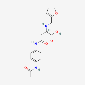 molecular formula C17H19N3O5 B12139367 4-((4-Acetamidophenyl)amino)-2-((furan-2-ylmethyl)amino)-4-oxobutanoic acid 