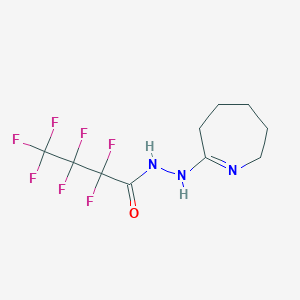 molecular formula C10H12F7N3O B12139394 2,2,3,3,4,4,4-heptafluoro-N'-(3,4,5,6-tetrahydro-2H-azepin-7-yl)butanehydrazide 