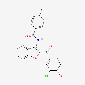 molecular formula C24H18ClNO4 B12139430 N-{2-[(3-chloro-4-methoxyphenyl)carbonyl]-1-benzofuran-3-yl}-4-methylbenzamide 