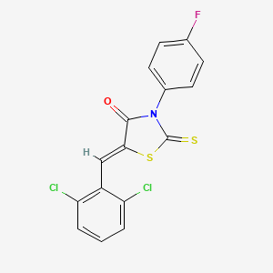 molecular formula C16H8Cl2FNOS2 B12139442 (5Z)-5-(2,6-dichlorobenzylidene)-3-(4-fluorophenyl)-2-thioxo-1,3-thiazolidin-4-one 