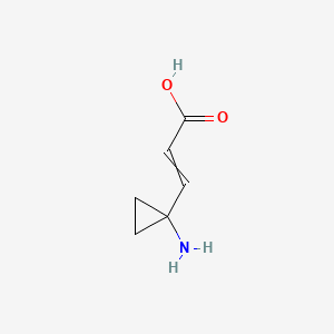 molecular formula C6H9NO2 B1213945 2-Propenoic acid,3-(1-aminocyclopropyl)-, (E)-(9CI) 