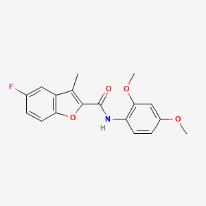 molecular formula C18H16FNO4 B12139450 N-(2,4-dimethoxyphenyl)-5-fluoro-3-methyl-1-benzofuran-2-carboxamide 