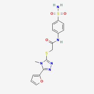 2-{[5-(furan-2-yl)-4-methyl-4H-1,2,4-triazol-3-yl]sulfanyl}-N-(4-sulfamoylphenyl)acetamide