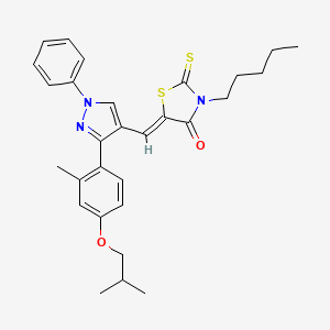 (5Z)-5-({3-[2-methyl-4-(2-methylpropoxy)phenyl]-1-phenyl-1H-pyrazol-4-yl}methylidene)-3-pentyl-2-thioxo-1,3-thiazolidin-4-one