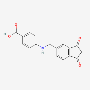 molecular formula C17H13NO4 B1213953 4-(((1,3-Benzodioxol)-5-yl)methyl)aminobenzoic acid CAS No. 99208-92-1