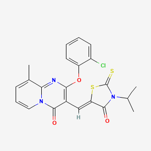 2-(2-chlorophenoxy)-9-methyl-3-{(Z)-[4-oxo-3-(propan-2-yl)-2-thioxo-1,3-thiazolidin-5-ylidene]methyl}-4H-pyrido[1,2-a]pyrimidin-4-one