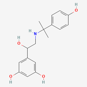 molecular formula C17H21NO4 B1213958 5-(1-Hydroxy-2-((1-(4-hydroxyphenyl)-1-methylethyl)amino)ethyl)-1,3-benzenediol CAS No. 22574-01-2