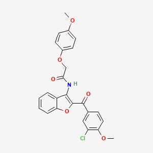 molecular formula C25H20ClNO6 B12139584 N-{2-[(3-chloro-4-methoxyphenyl)carbonyl]benzo[b]furan-3-yl}-2-(4-methoxypheno xy)acetamide 