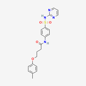 molecular formula C21H22N4O4S B12139596 4-(4-methylphenoxy)-N-[4-(pyrimidin-2-ylsulfamoyl)phenyl]butanamide 