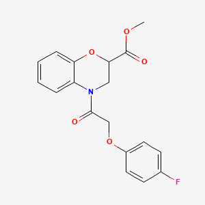 methyl 4-[2-(4-fluorophenoxy)acetyl]-3,4-dihydro-2H-1,4-benzoxazine-2-carboxylate