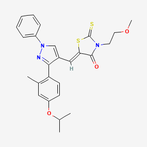 (5Z)-3-(2-methoxyethyl)-5-({3-[2-methyl-4-(propan-2-yloxy)phenyl]-1-phenyl-1H-pyrazol-4-yl}methylidene)-2-thioxo-1,3-thiazolidin-4-one