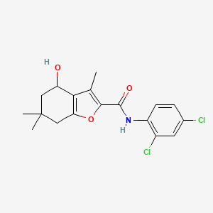 N-(2,4-dichlorophenyl)-4-hydroxy-3,6,6-trimethyl-4,5,6,7-tetrahydro-1-benzofuran-2-carboxamide