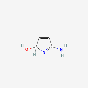 molecular formula C4H6N2O B1213968 2H-Pyrrol-2-ol, 5-amino- CAS No. 71765-74-7