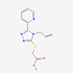 molecular formula C12H12N4O2S B12139687 {[4-(prop-2-en-1-yl)-5-(pyridin-2-yl)-4H-1,2,4-triazol-3-yl]sulfanyl}acetic acid 