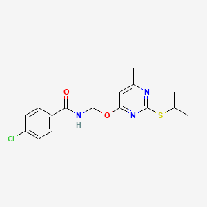 (4-chlorophenyl)-N-{[6-methyl-2-(methylethylthio)pyrimidin-4-yloxy]methyl}carb oxamide