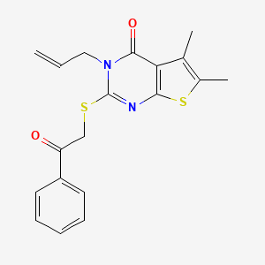 5,6-dimethyl-2-[(2-oxo-2-phenylethyl)sulfanyl]-3-(prop-2-en-1-yl)-3H,4H-thieno[2,3-d]pyrimidin-4-one