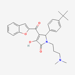 molecular formula C28H32N2O4 B12139711 4-(Benzo[d]furan-2-ylcarbonyl)-1-[3-(dimethylamino)propyl]-5-[4-(tert-butyl)ph enyl]-3-hydroxy-3-pyrrolin-2-one 