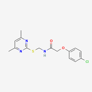 2-(4-chlorophenoxy)-N-{[(4,6-dimethylpyrimidin-2-yl)sulfanyl]methyl}acetamide