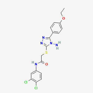 molecular formula C18H17Cl2N5O2S B12139778 2-[4-amino-5-(4-ethoxyphenyl)(1,2,4-triazol-3-ylthio)]-N-(3,4-dichlorophenyl)a cetamide 