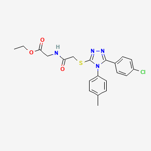 Ethyl 2-{2-[5-(4-chlorophenyl)-4-(4-methylphenyl)-1,2,4-triazol-3-ylthio]acety lamino}acetate