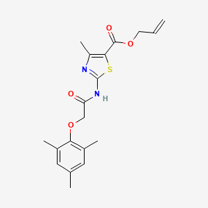 molecular formula C19H22N2O4S B12139808 Prop-2-en-1-yl 4-methyl-2-{[(2,4,6-trimethylphenoxy)acetyl]amino}-1,3-thiazole-5-carboxylate 