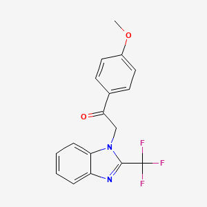 1-(4-Methoxyphenyl)-2-[2-(trifluoromethyl)benzimidazolyl]ethan-1-one