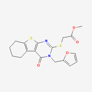 Methyl {[3-(furan-2-ylmethyl)-4-oxo-3,4,5,6,7,8-hexahydro[1]benzothieno[2,3-d]pyrimidin-2-yl]sulfanyl}acetate