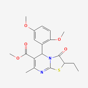 methyl 5-(2,5-dimethoxyphenyl)-2-ethyl-7-methyl-3-oxo-2,3-dihydro-5H-[1,3]thiazolo[3,2-a]pyrimidine-6-carboxylate