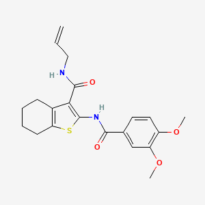 molecular formula C21H24N2O4S B12140038 2-(3,4-dimethoxybenzamido)-N-(prop-2-en-1-yl)-4,5,6,7-tetrahydro-1-benzothiophene-3-carboxamide 